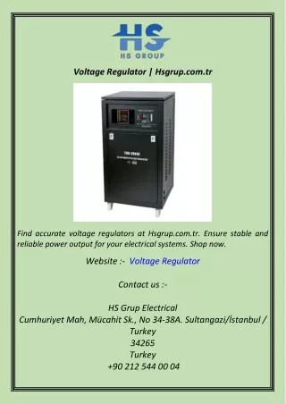 voltage regulator hsgrup com tr