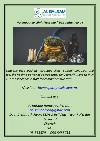 Homeopathy Clinic Near Me  Balsamhomeo.ae