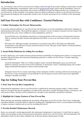 Sell Your Prevost Bus with Confidence: Trusted Platforms and Tips
