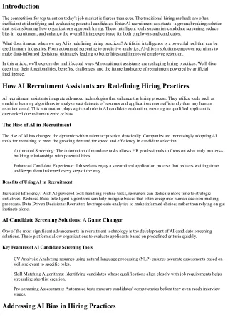 AI Recruitment Assistants: Redefining Hiring Practices