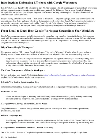 introduction embracing efficiency with google