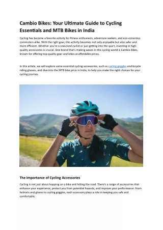 Cycling Goggles