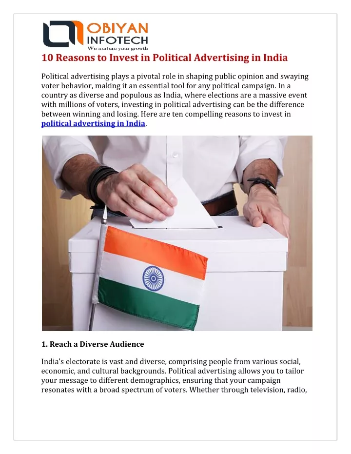 10 reasons to invest in political advertising