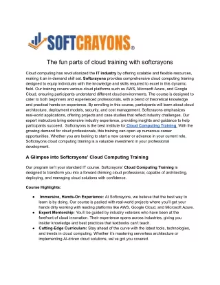 the fun parts of cloud training with softcrayons