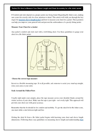 Perfect Fit: How to Measure Your Sleeve Length and Chest Accurately for a Be Jul