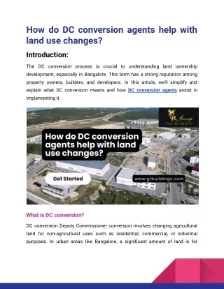 how do dc conversion agents help with land
