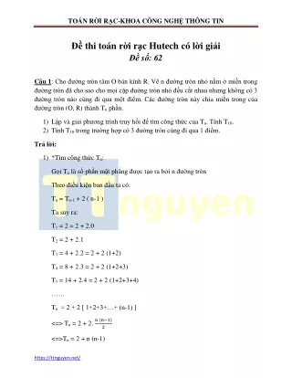 Đề thi Toán Rời Rạc HUTECH 2024 có đáp án PDF