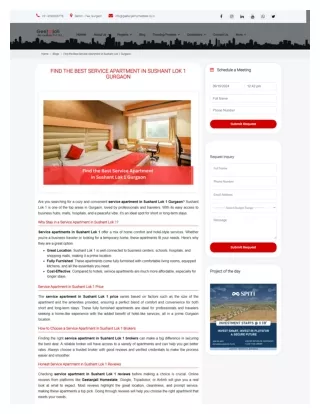 Service Apartment in Sushant lok 1 gurgaon