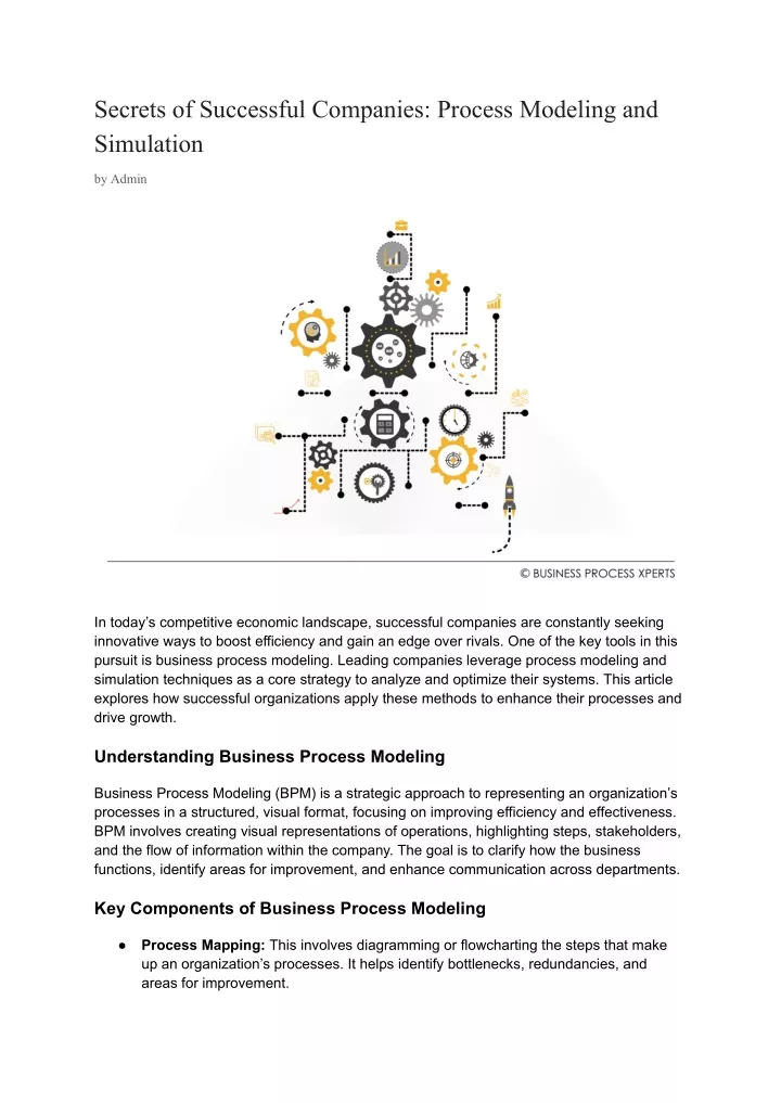 secrets of successful companies process modeling