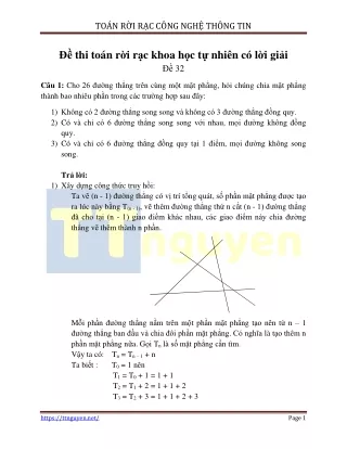 Tài liệu ôn thi Toán Rời Rạc Đại học khoa học tự nhiên