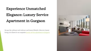 Luxury Service Apartment in Gurgaon