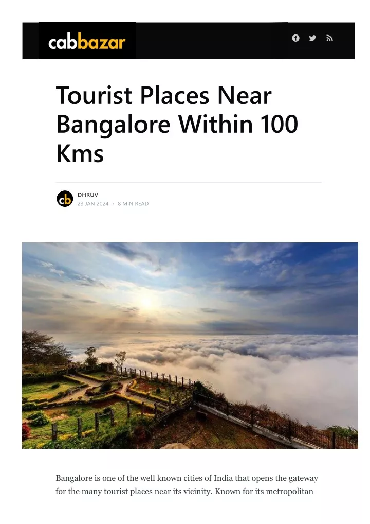 tourist places near bangalore within 100 kms