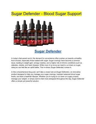Sugar Defender - Blood Sugar Support