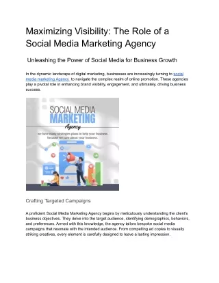 Maximizing Visibility_ The Role of a Social Media Marketing Agency