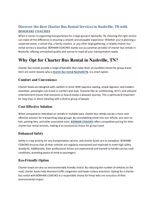 Charter Bus Rental Nashville
