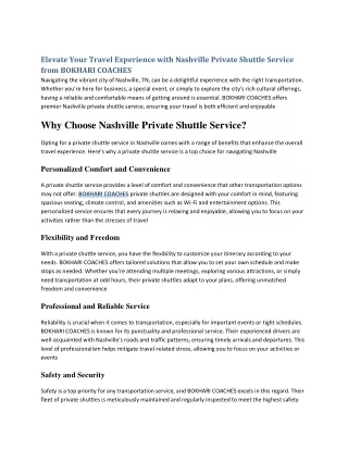 Nashville Private Shuttle