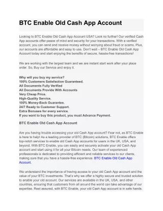 BTC Enable Old Cash App Account__USA