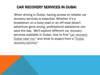car recovery dubai near me