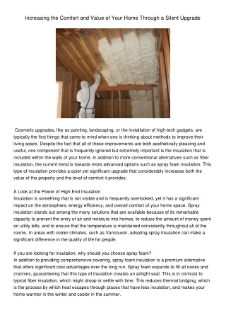 increasing the comfort and value of your home