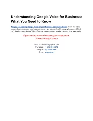 Why do you buy Google Voice account from us?