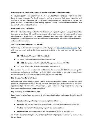 Navigating the ISO Certification Process A Step-by-Step Guide for Saudi Companies