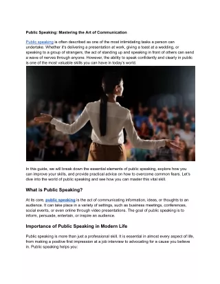 public speaking mastering the art of communication