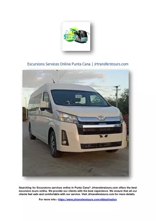 Excursions Services Online Punta Cana | Jrtransferstours.com