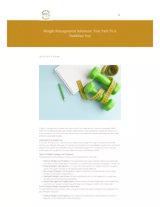 Discover the Ultimate Weight Management Solutions at Sota Wellness