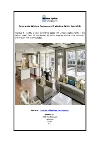 Commercial Window Replacement Window Option Specialists