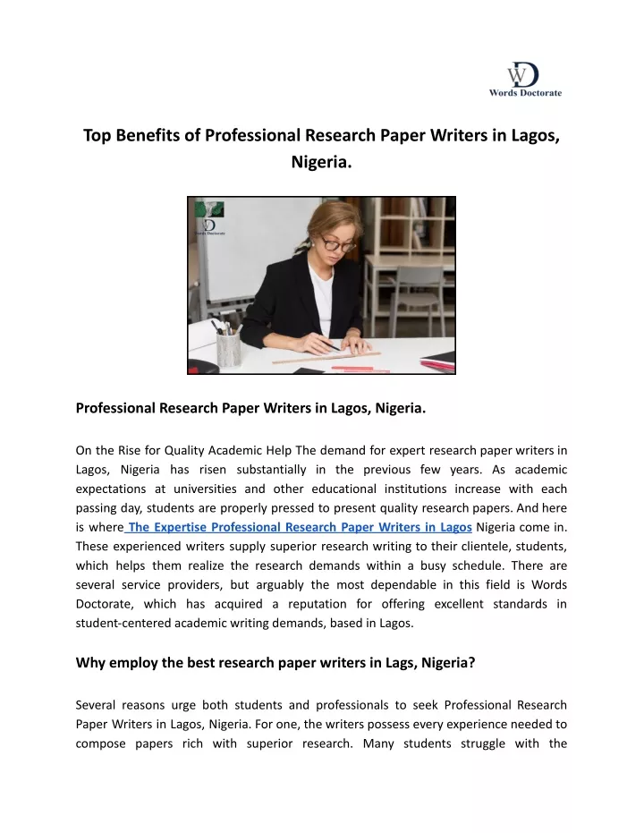 top benefits of professional research paper