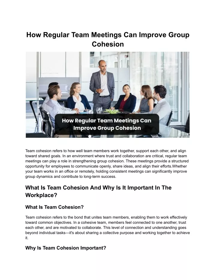 how regular team meetings can improve group