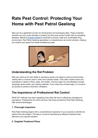 Rats Pest Control_ Protecting Your Home with Pest Patrol Geelong