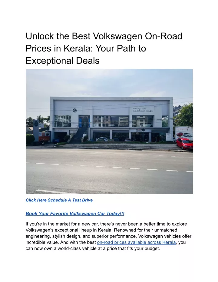 unlock the best volkswagen on road prices