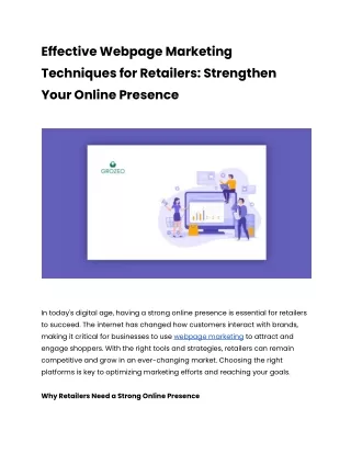 effective webpage marketing techniques