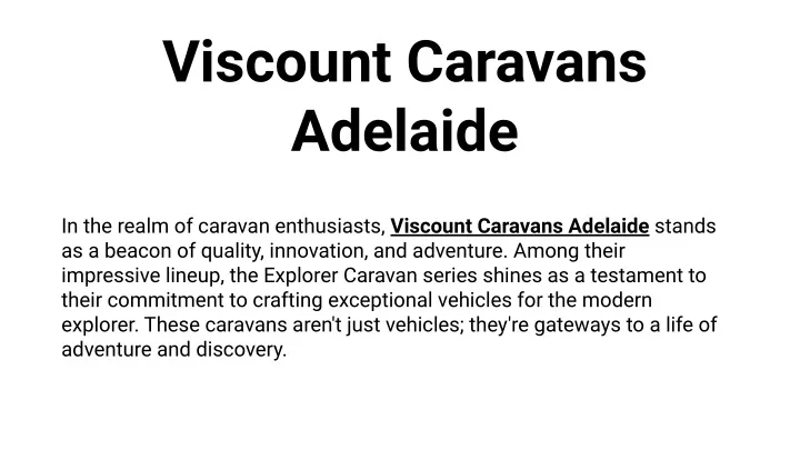 viscount caravans adelaide