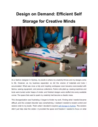 Design on Demand_ Efficient Self Storage for Creative Minds