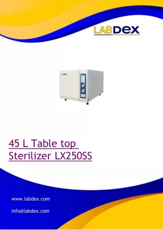 45 l table top sterilizer lx250ss www labdex com