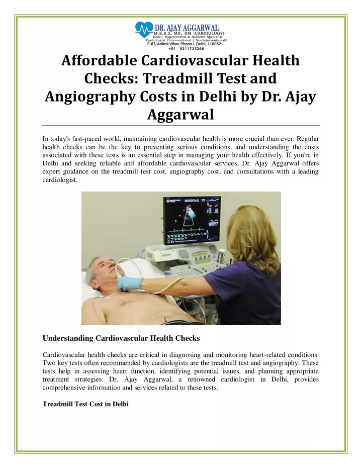 affordable cardiovascular health checks treadmill