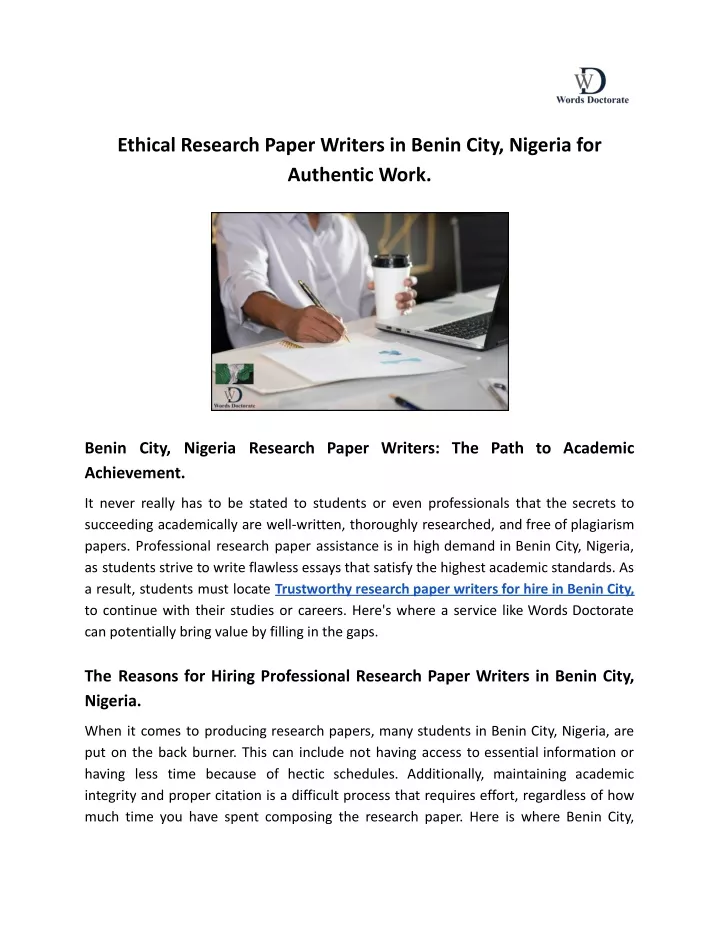 ethical research paper writers in benin city