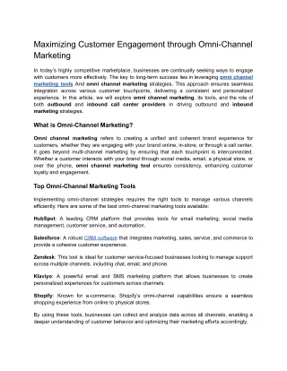 Maximizing Customer Engagement through Omni-Channel Marketing (1).docx