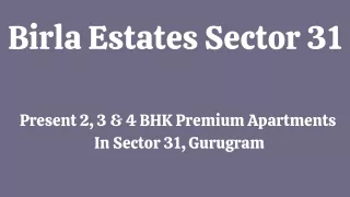 Birla Sector 31 Gurugram E-Brochure