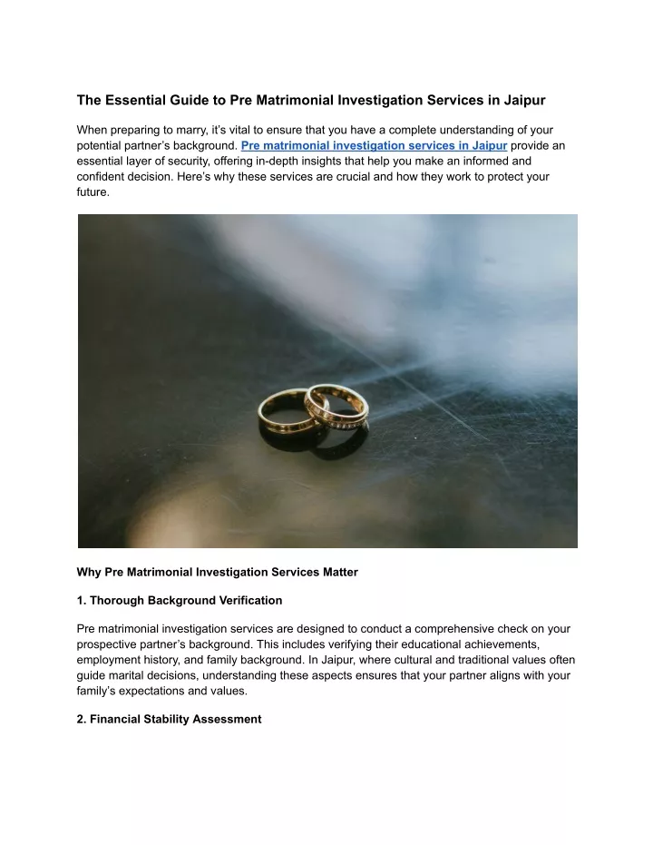 the essential guide to pre matrimonial