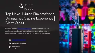 Top Novo 4 Juice Flavors for an Unmatched Vaping Experience  Giant Vapes