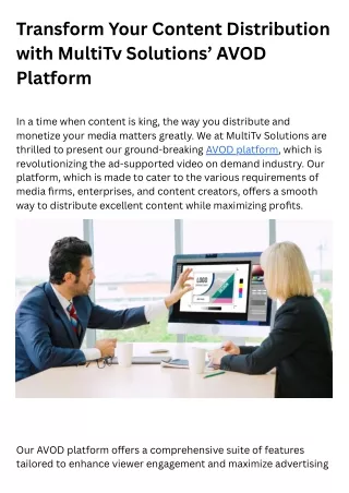 Transform Your Content Distribution with MultiTv Solutions’ AVOD Platform