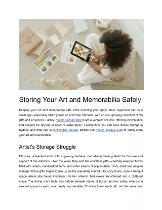 Storing Your Art and Memorabilia Safely