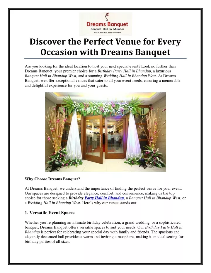 discover the perfect venue for every occasion