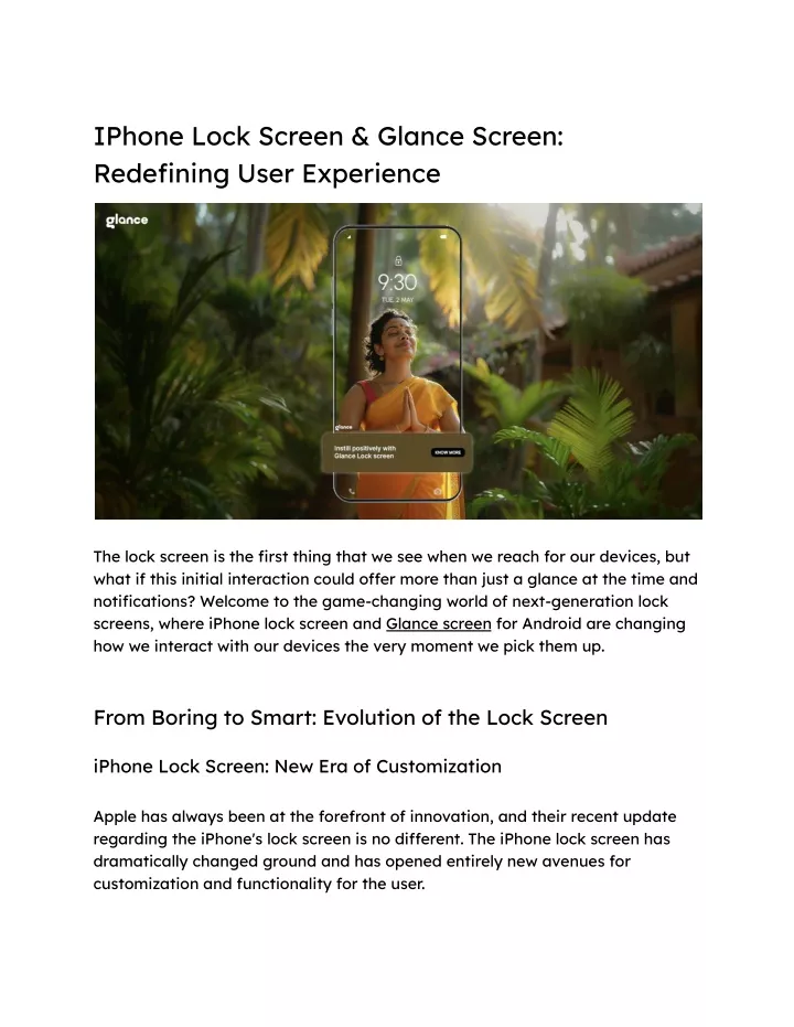 iphone lock screen glance screen redefining user