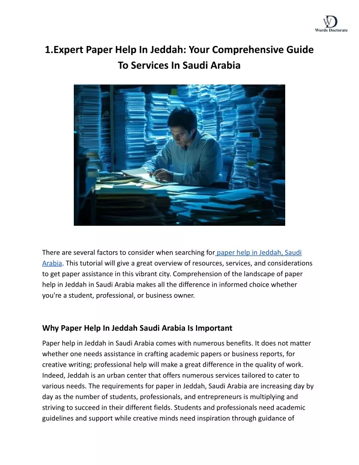 1 expert paper help in jeddah your comprehensive