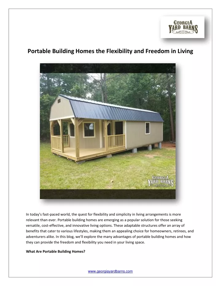 portable building homes the flexibility