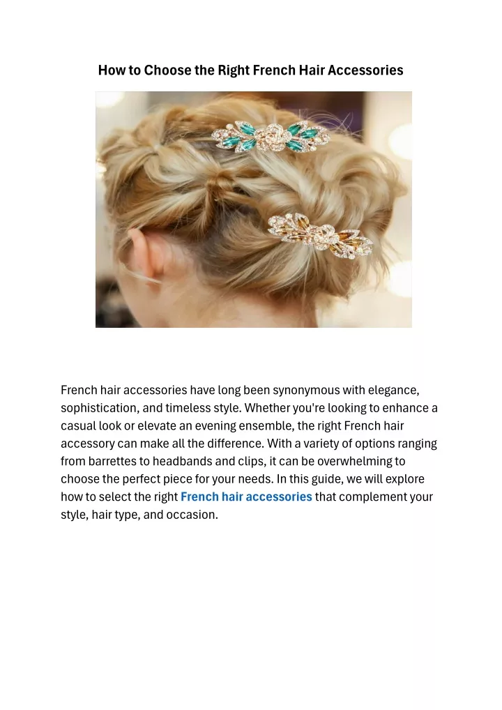 how to choose the right french hair accessories